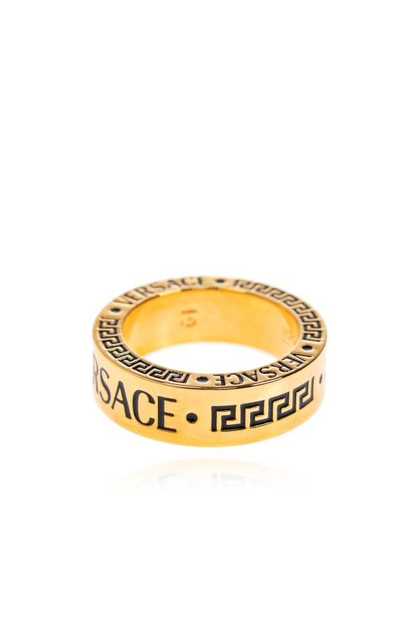 Versace★素敵！Silver Color l Logo Engraved Ring Silver Ring with engraved logo Versace - Vitkac AS